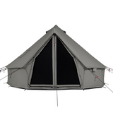 13 regatta bell tent boulder grey front view with mesh closed