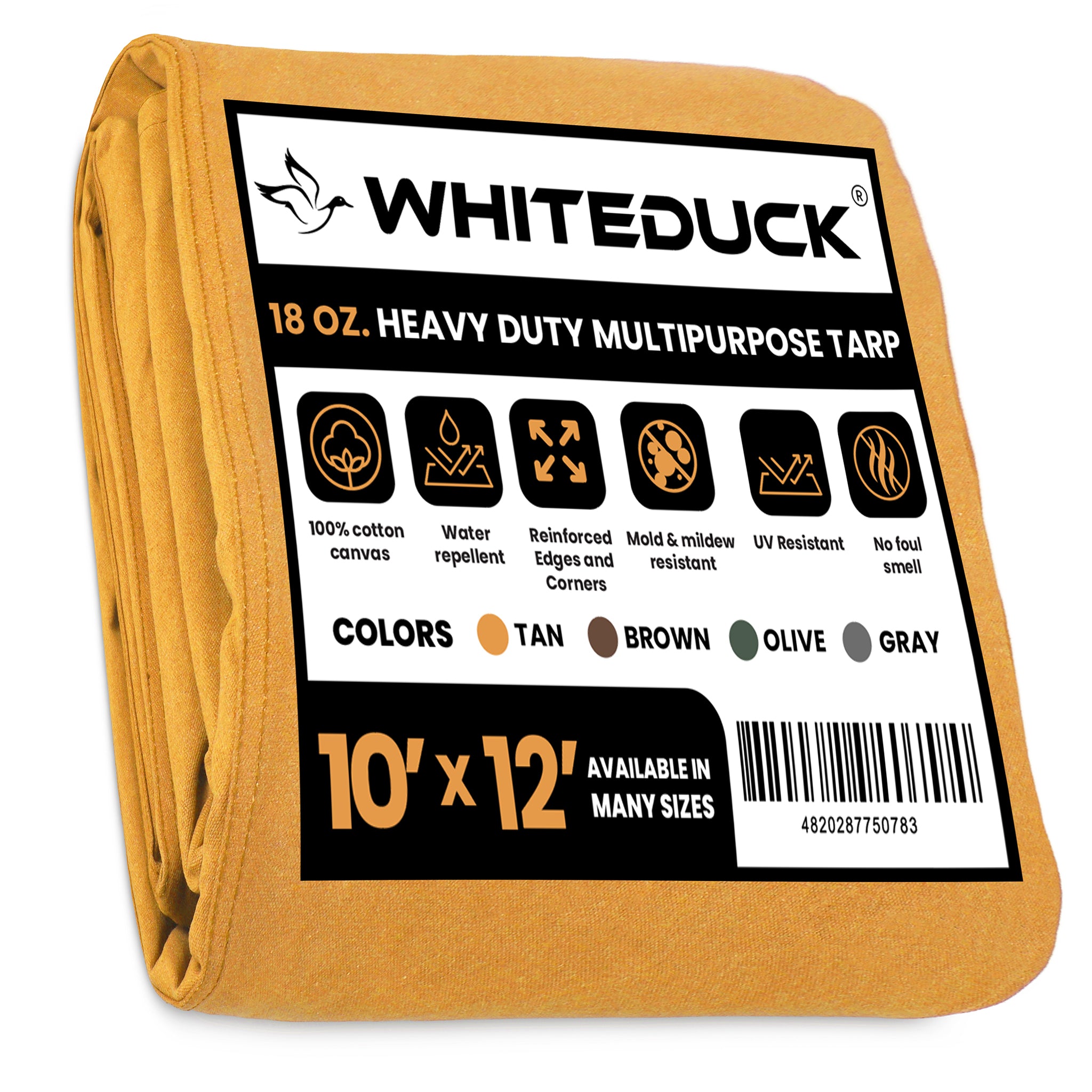 Tan 18 oz. 100 Cotton Canvas Tarp 10x12