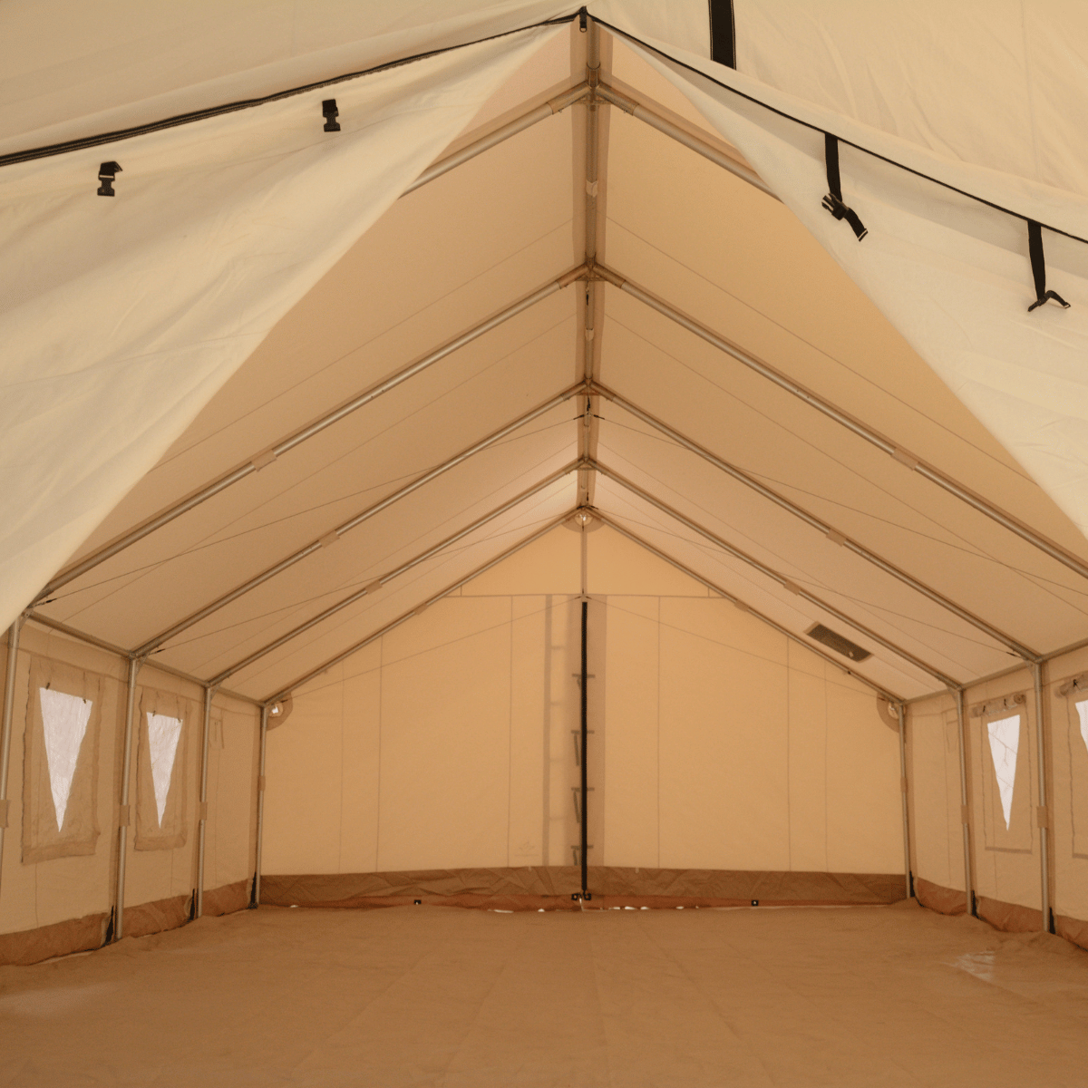 alpha wall tent with its extended frame