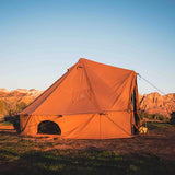 breathtaking view of regatta bell tent setup in sunshine