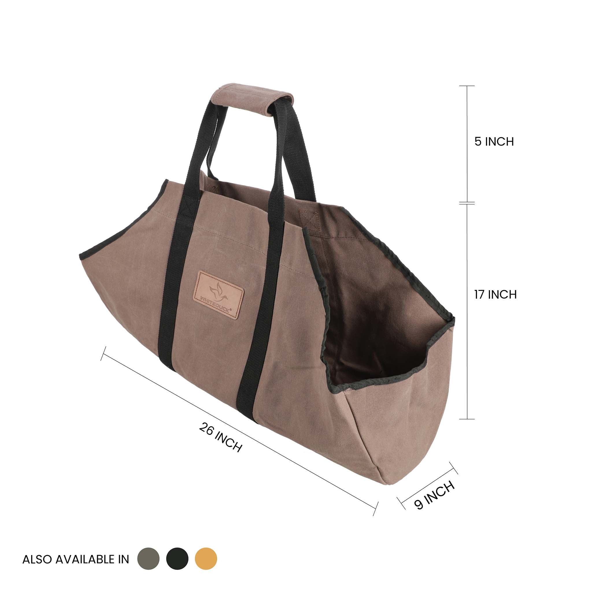 Boat Shape Log Carrier brown size chart
