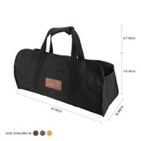 Tote Shape Canvas Firewood Log Carrier black size