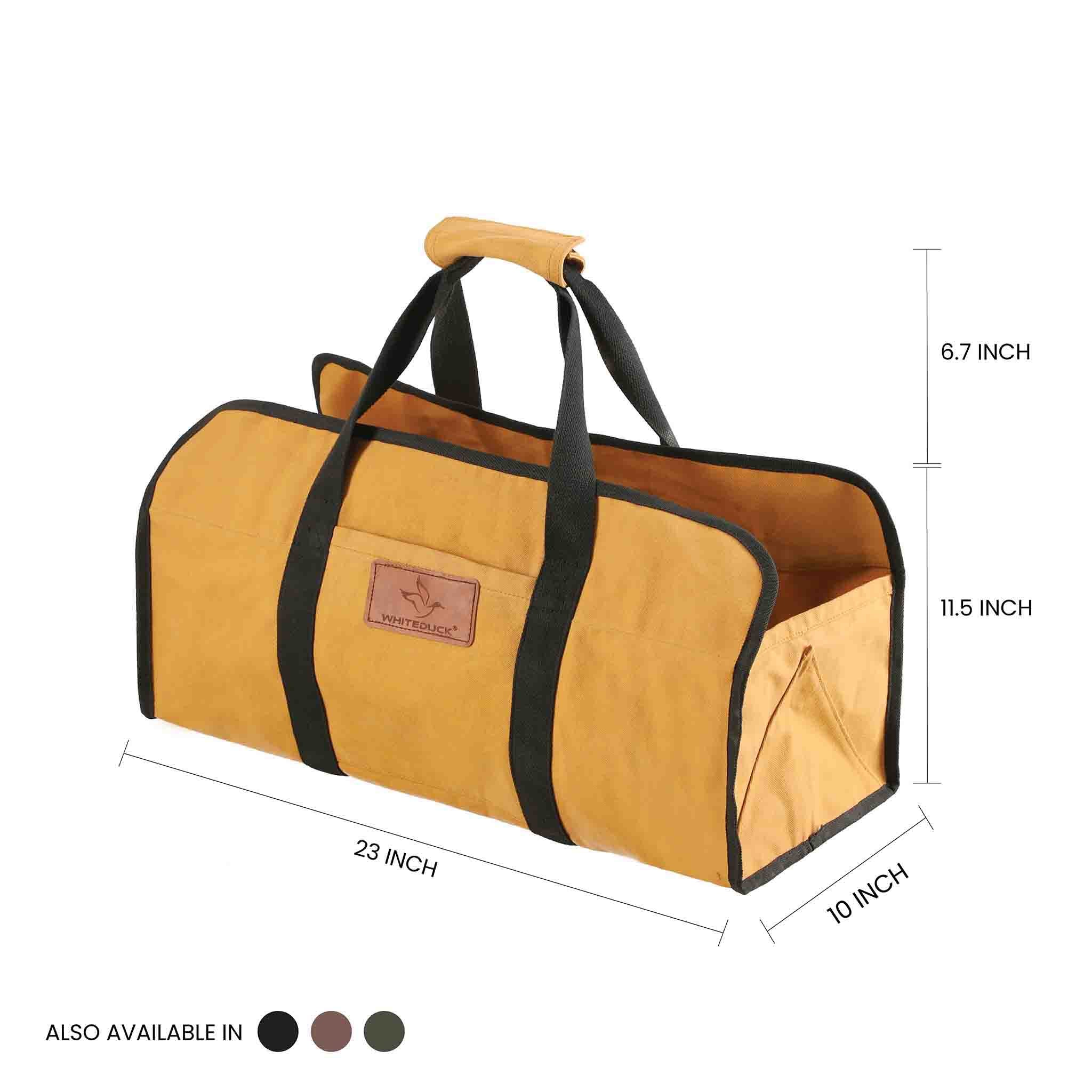Tote Shape Log Carrier tan size
