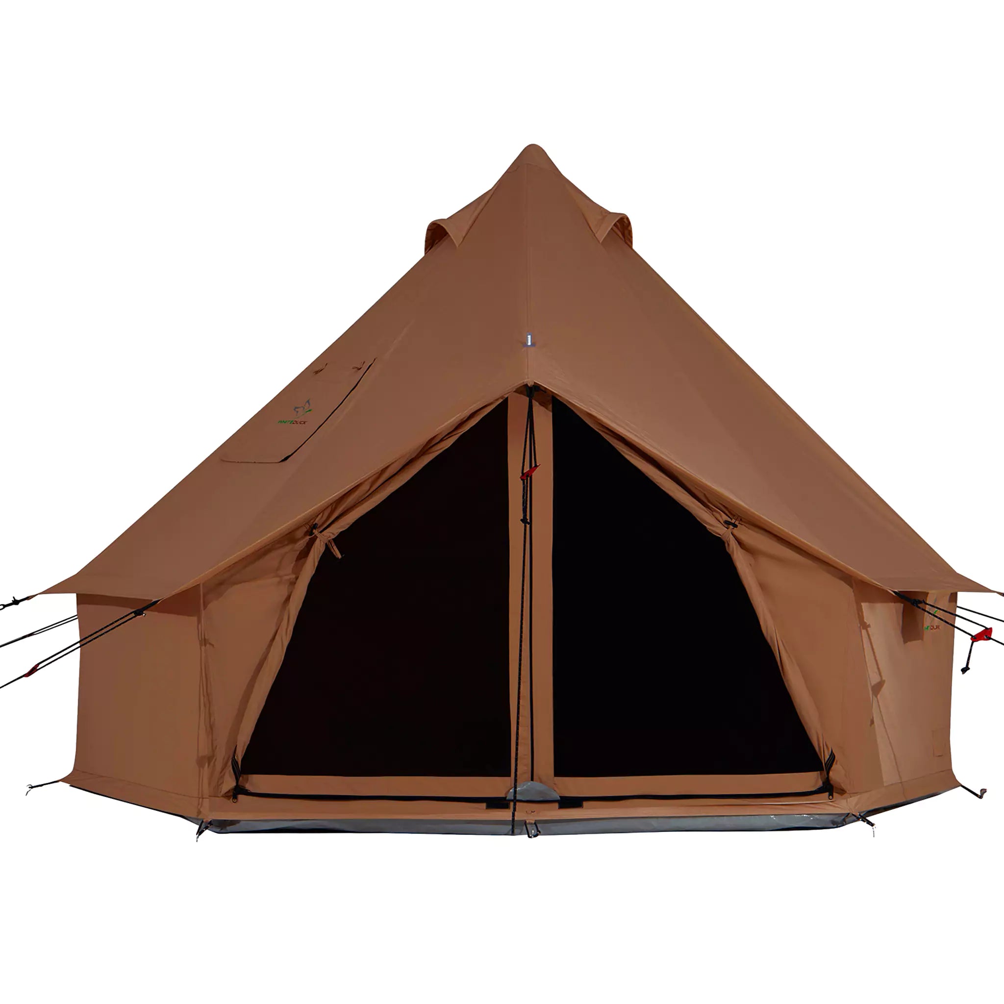 brown color regatta bell tent with mesh