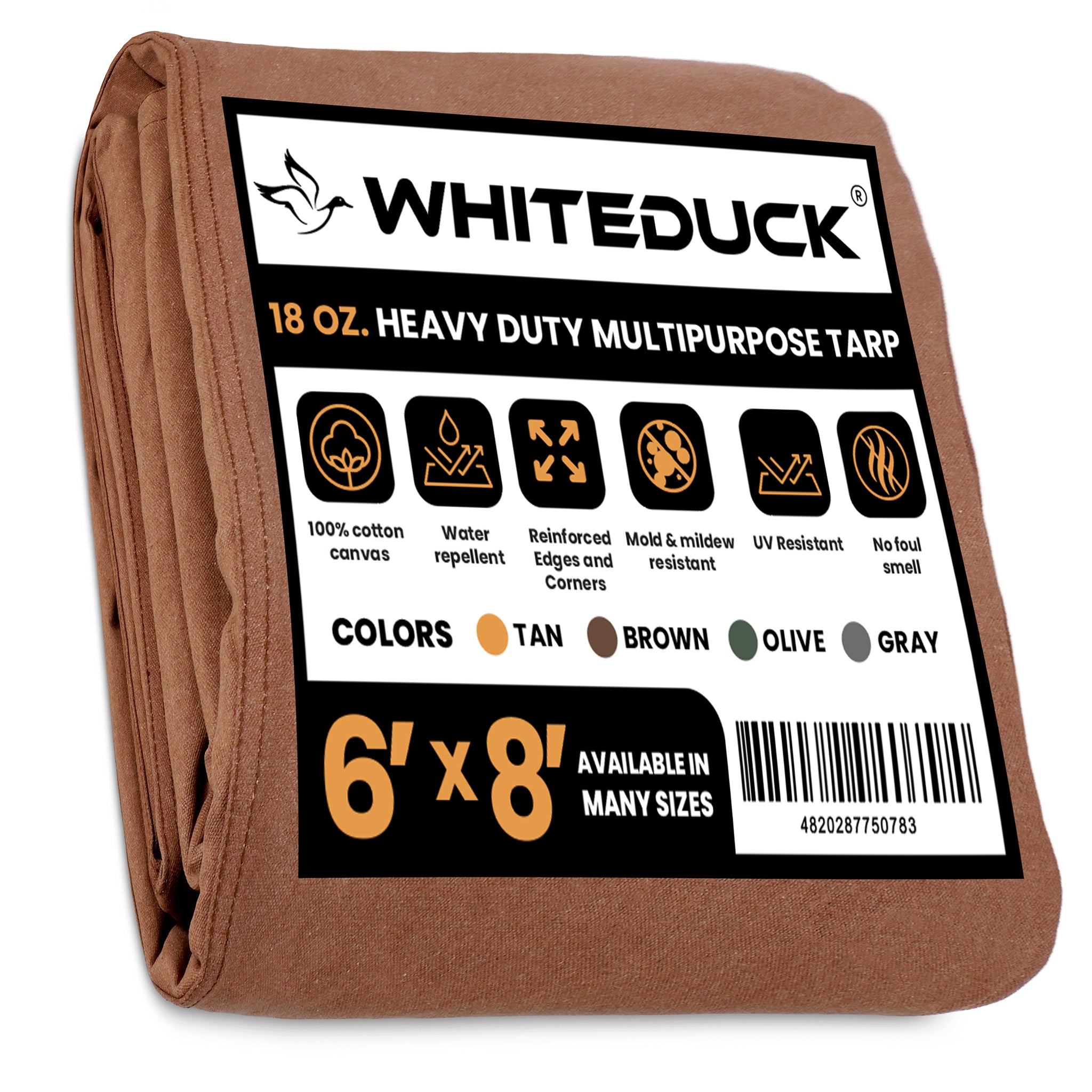 6x8 tarps 18 oz. 100% Cotton Canvas Tarp 6’ x 8’ / Gray