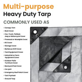 8’ x 10’ Heavy Duty Poly Tarp 10 mil, 6 oz - Black & Silver