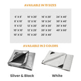 8’ x 10’ Heavy Duty Poly Tarp 10 mil, 6 oz - Black & Silver