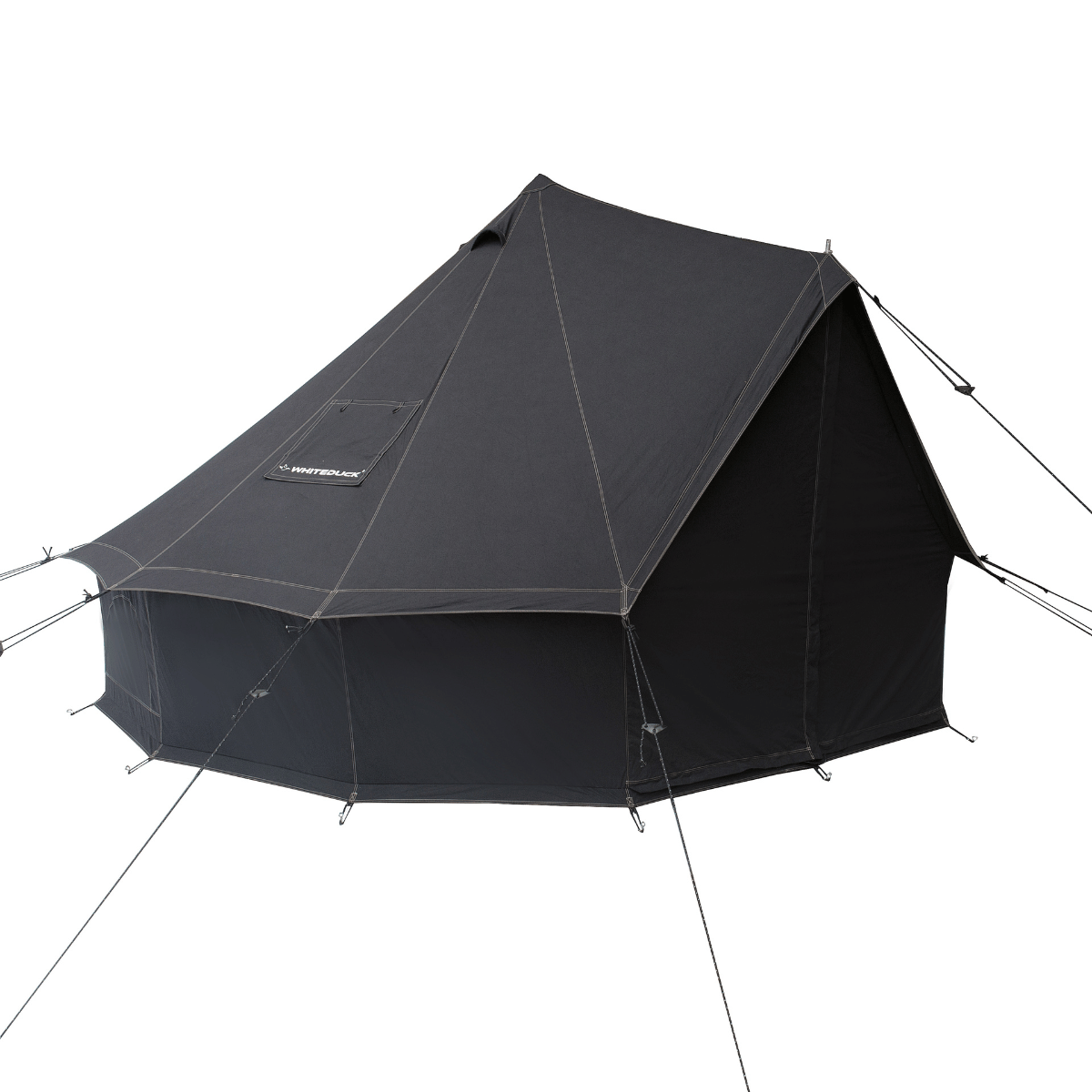 black white tent White Duck Outdoors 16' Regatta Bell Tent Fire Water Repellent / Sandstone Beige