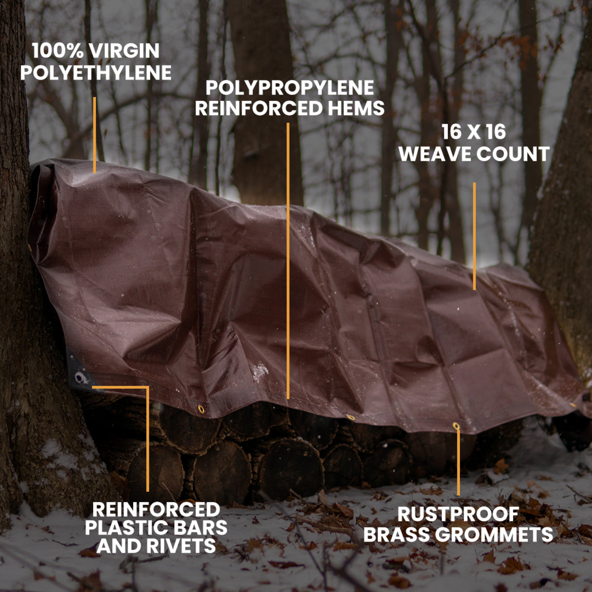 thumbnail image 2 of Heavy Duty White Tarp 20x20 Feet - 16mil Waterproof Poly Cover With Grommets 2 of 4