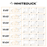 alpha wall tent size comparison infographics