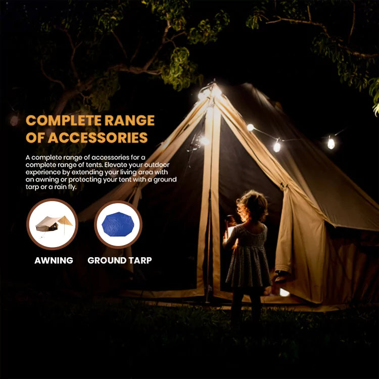 awning and ground tarp - complete range of accessories