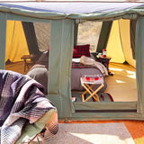 beautifully setup canvas prota tent - inside view