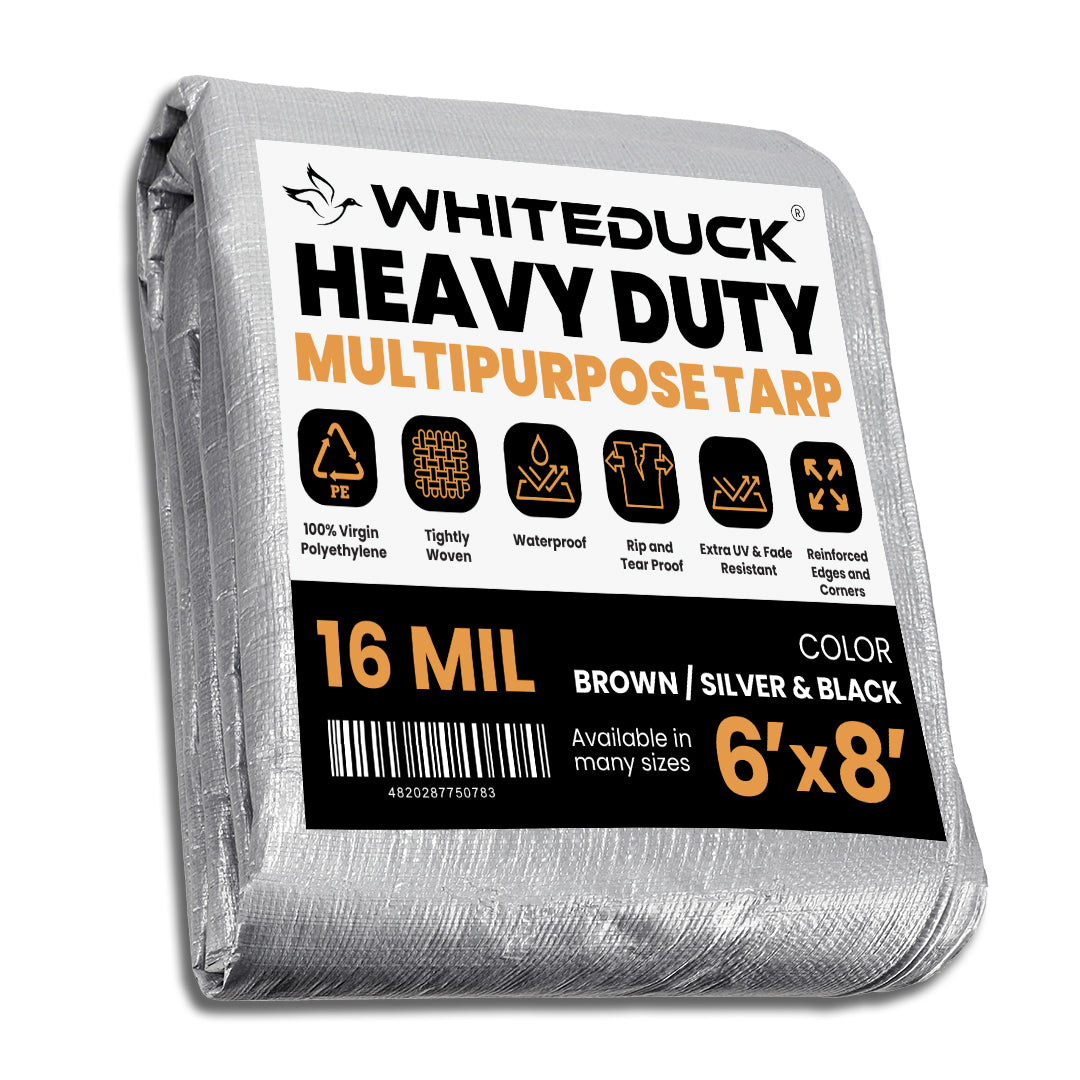 tarp 6 x 8 6' x 8' Super Heavy Duty Poly Tarp Brown
