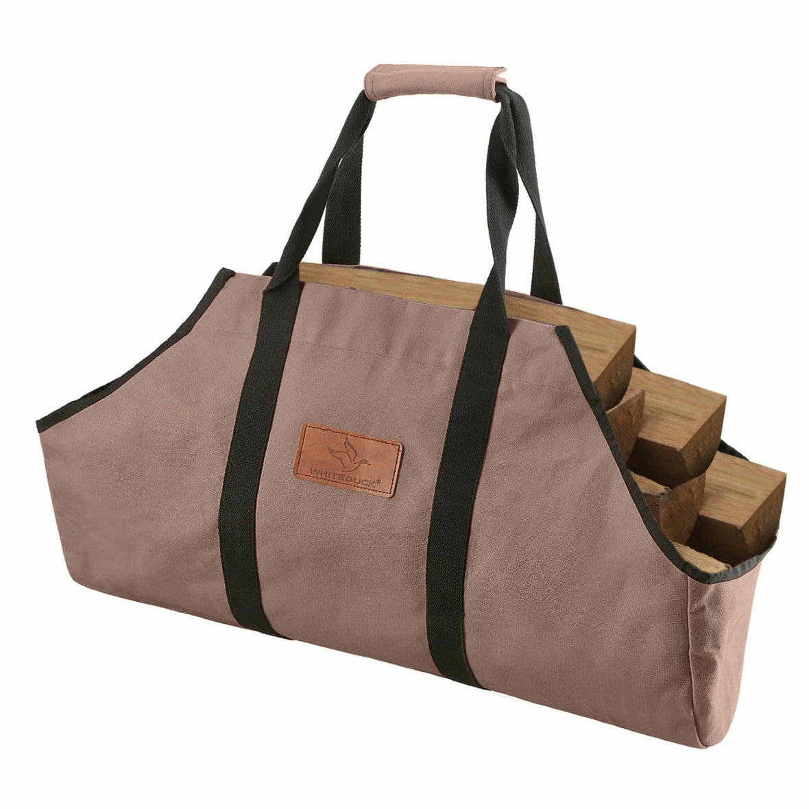 Boat Shape Canvas Firewood Log Carrier brown