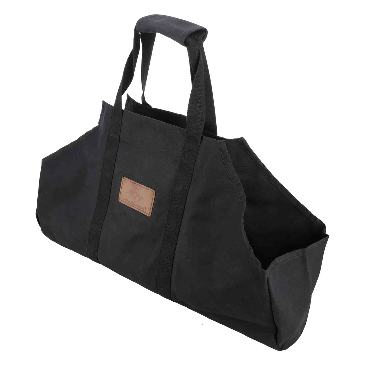 Boat-Shape-Log-Carrier-black-front-angle