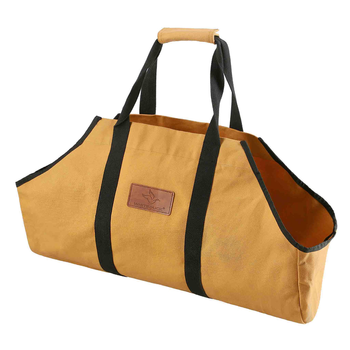 Boat-Shape-Log-Carrier-tan front angle