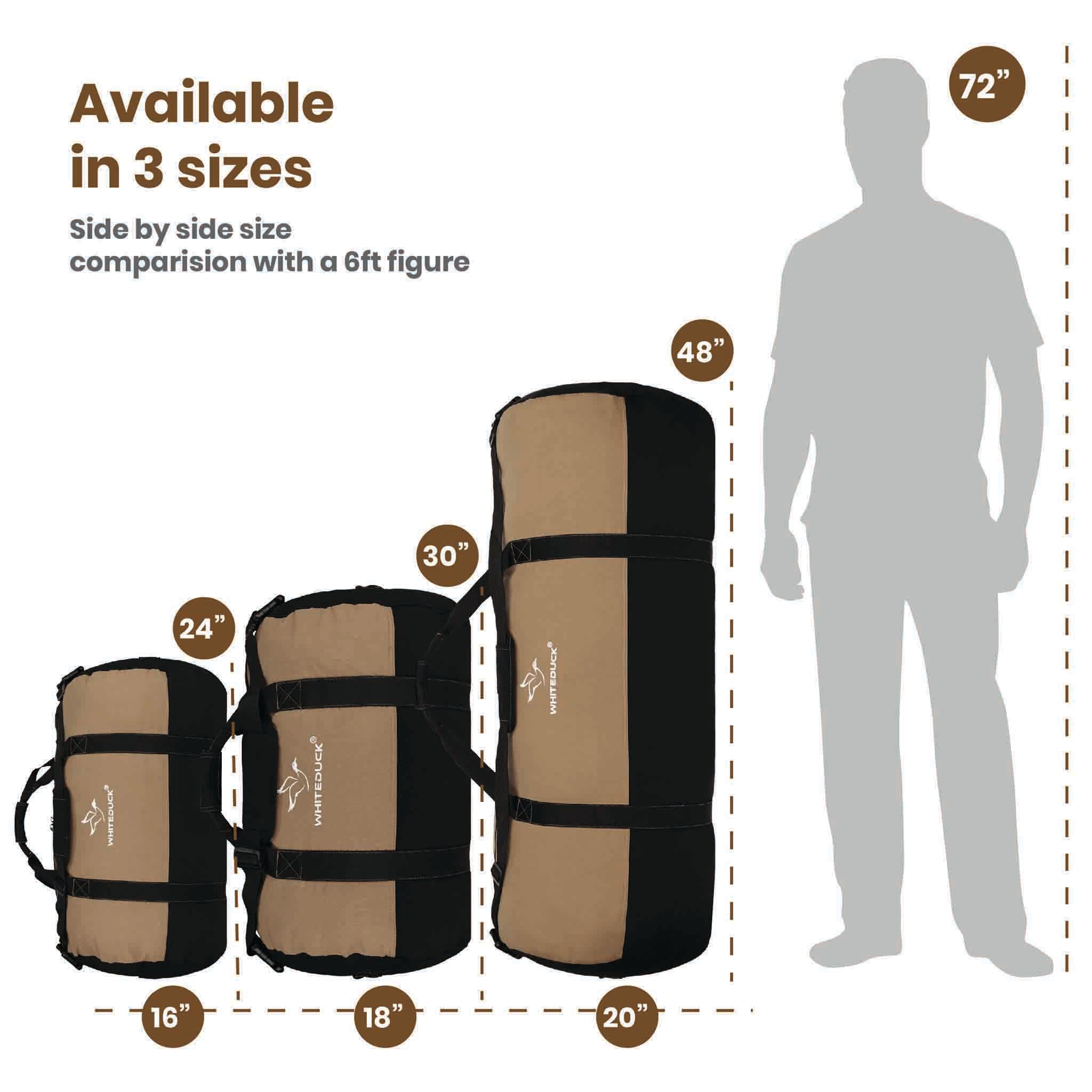 carry on duffel bag size chart