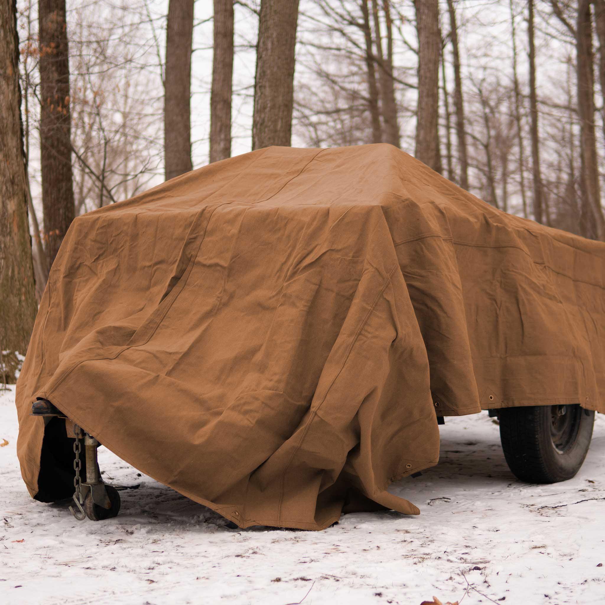 canvas tarp 18 oz. 100% Cotton Canvas Tarp 12' x 12' / Brown