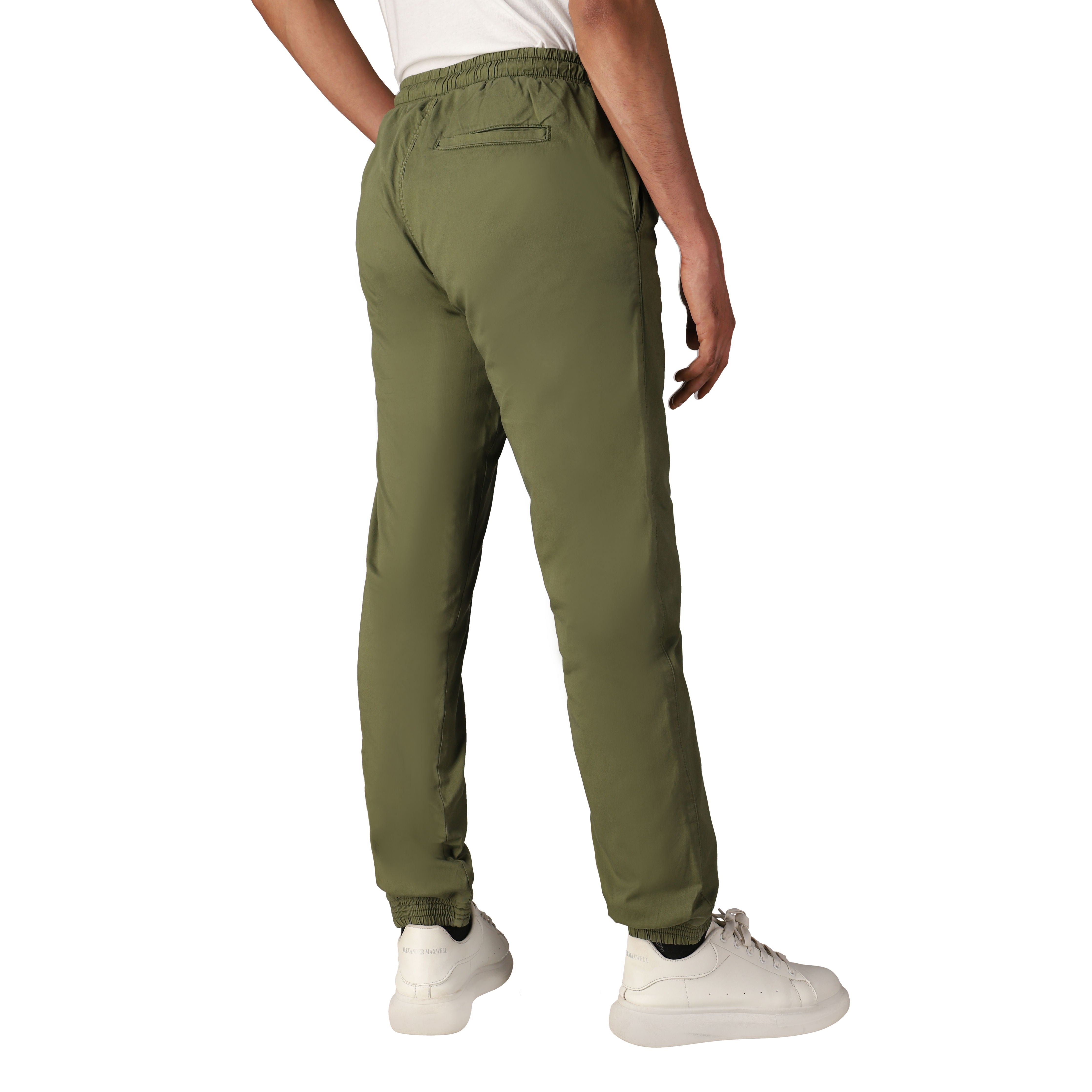 YDX Women's Twill Stretchy Jogger Pants, Baggy Green W/Belt, 5