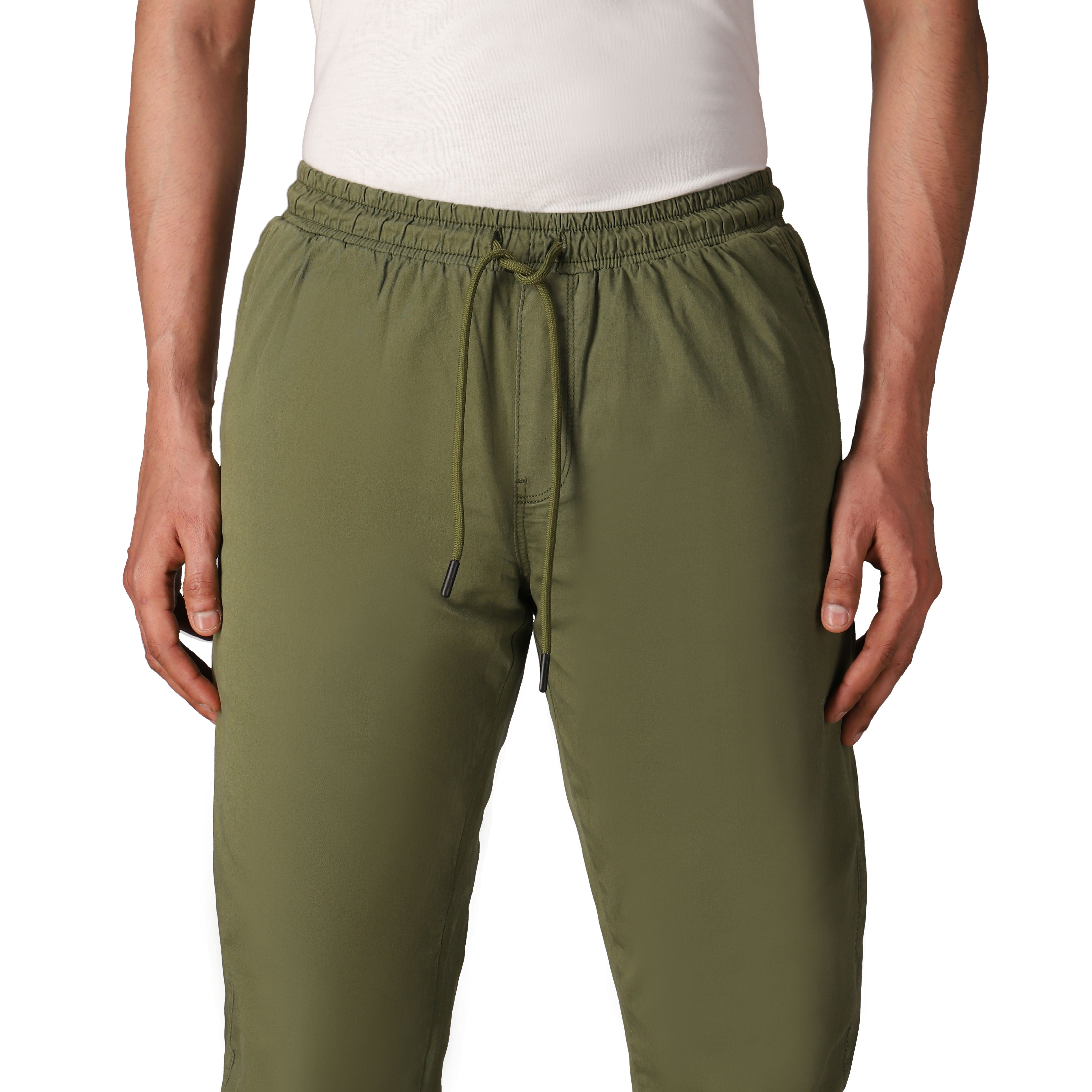 Men's Polyester-Spandex Twill Cargo-Design Track Pants / Joggers